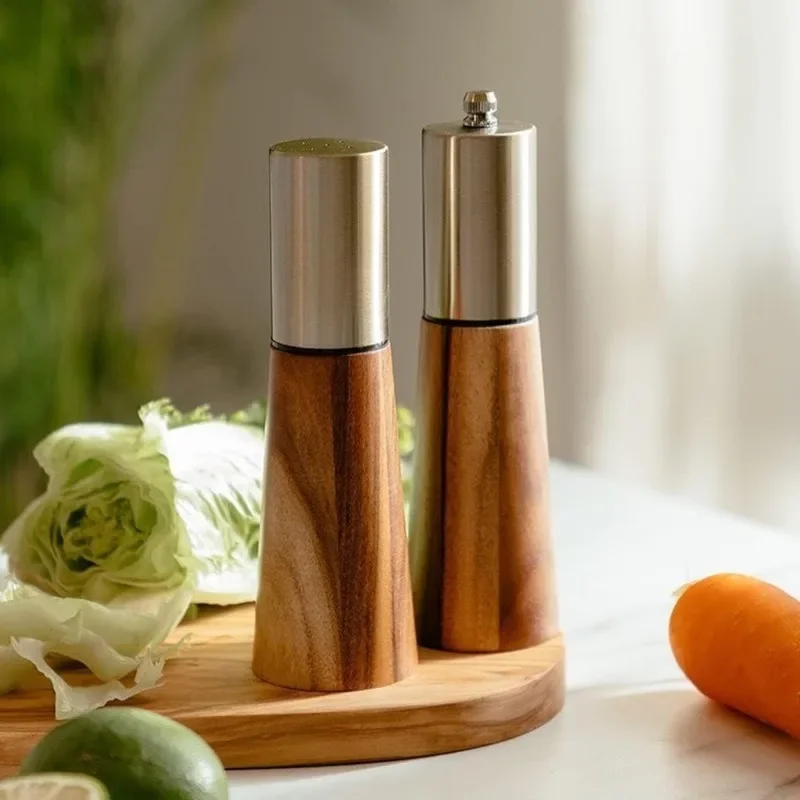 

Wood Pepper Mill and Salt Shaker Set, Kitchen Gadgets