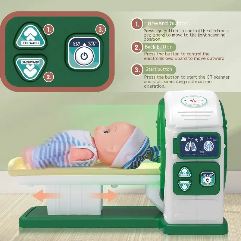 Doctor Toy Set for Kids, Simulação Médica Estetoscópio, Ct Machine, Play House, Finge Play, Presente de Aniversário Infantil, Brinquedos para Meninos e Meninas