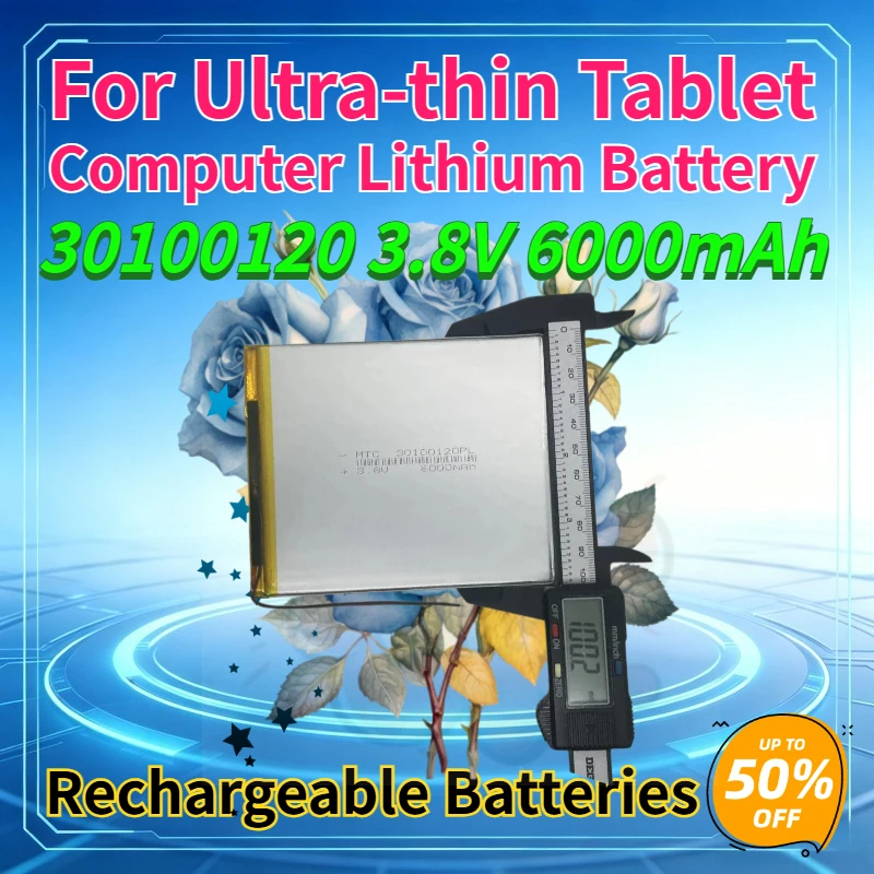 Brand New 30100120 6000mAh Polymer Lithium Battery  for Ultra-thin Tablet Computer 3.8V Replace Rechargeable Batteries