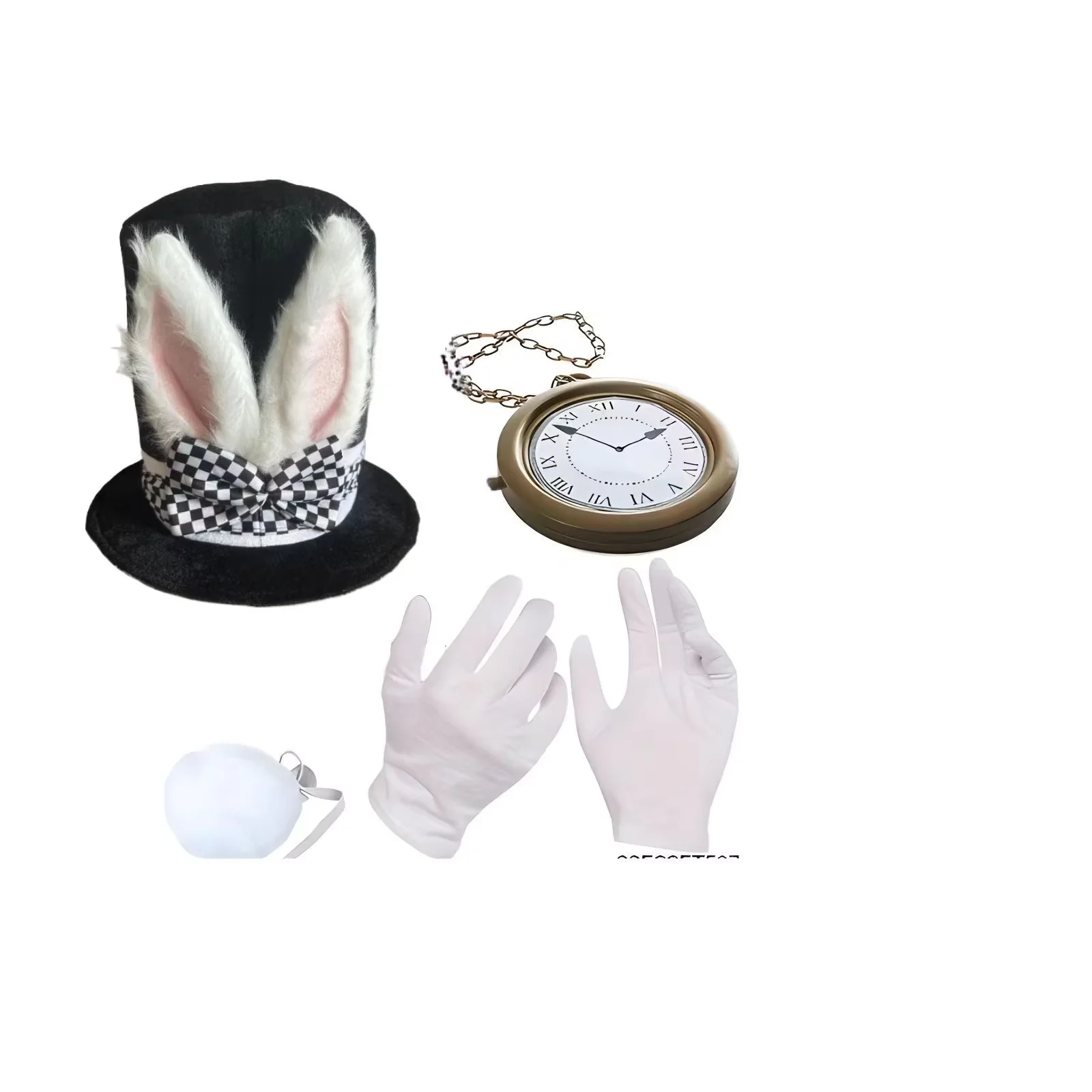 Accessori per il costume da coniglietto pasquale: cappello a cilindro con orecchie da coniglio, guanti e altro - Perfetto per giochi di ruolo pasquali e travestimenti festivi