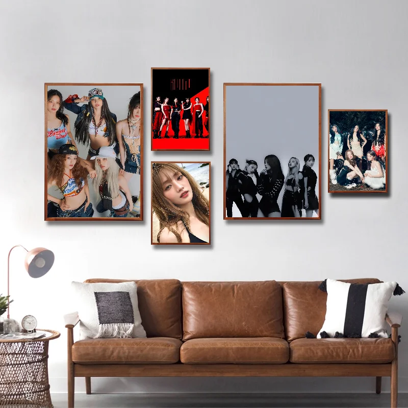 Kpop G-gidle Poster Self-adhesive Art Waterproof Paper Sticker Coffee House Bar Room Wall Decor