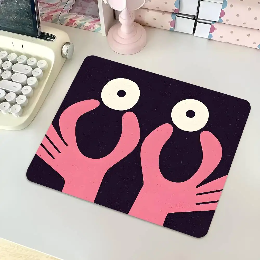 1pc Abstract Eye Shapes Hand Moon Small Mousepad Keyboard Pad Laptop Cushion Non-slip Deskpad