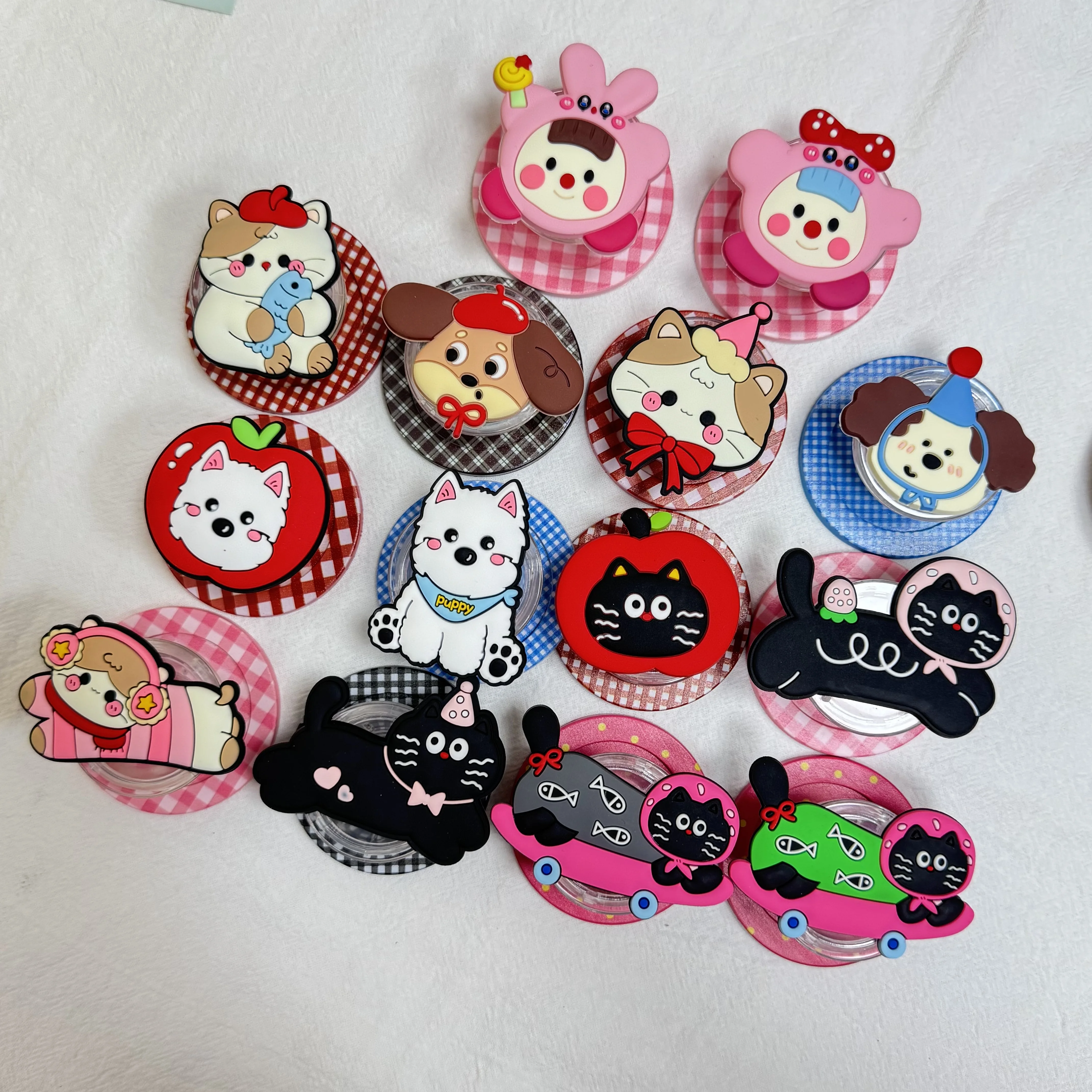 

Cute Cartoon Magnetic Phone Stand Strong Sticky Base Desktop Bedside Holder Compatible with iPhone 17 Pro Max,Adorable for Women