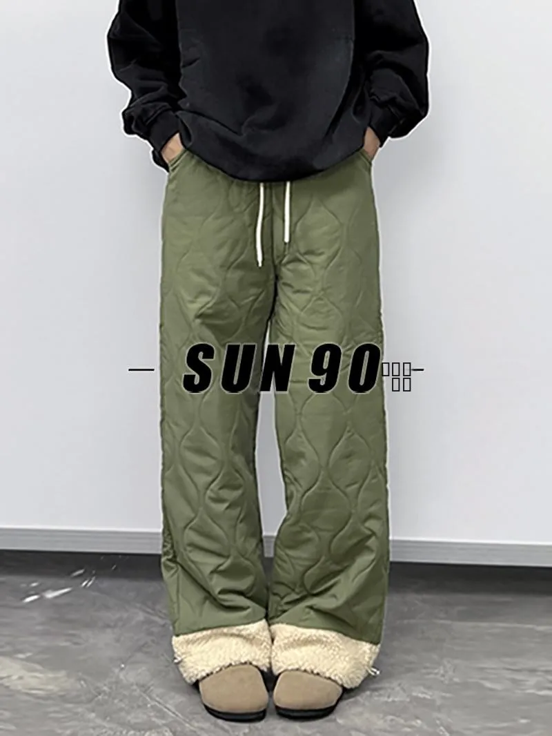 

Women's Thiened Fce Lined Straight Leg Cotton Pants Winter Casual Loose Wide Leg Trousers High Waist Long Pants