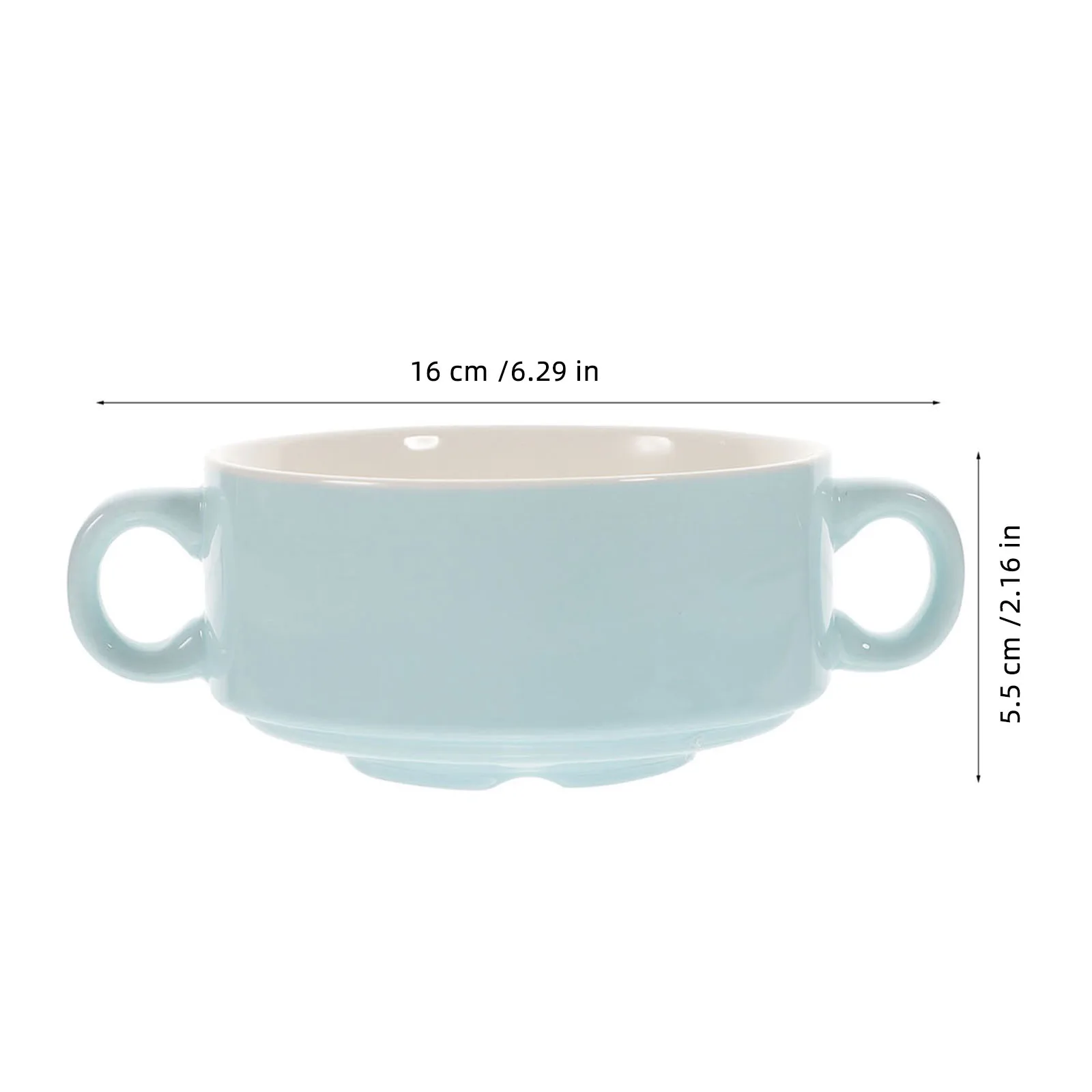 

1Pcs Ceramic Soup Bowl Double Handle Pudding Bowl for Dessert Salad Hot Or Cold Meals Microwave Safe Kitchen Supplies