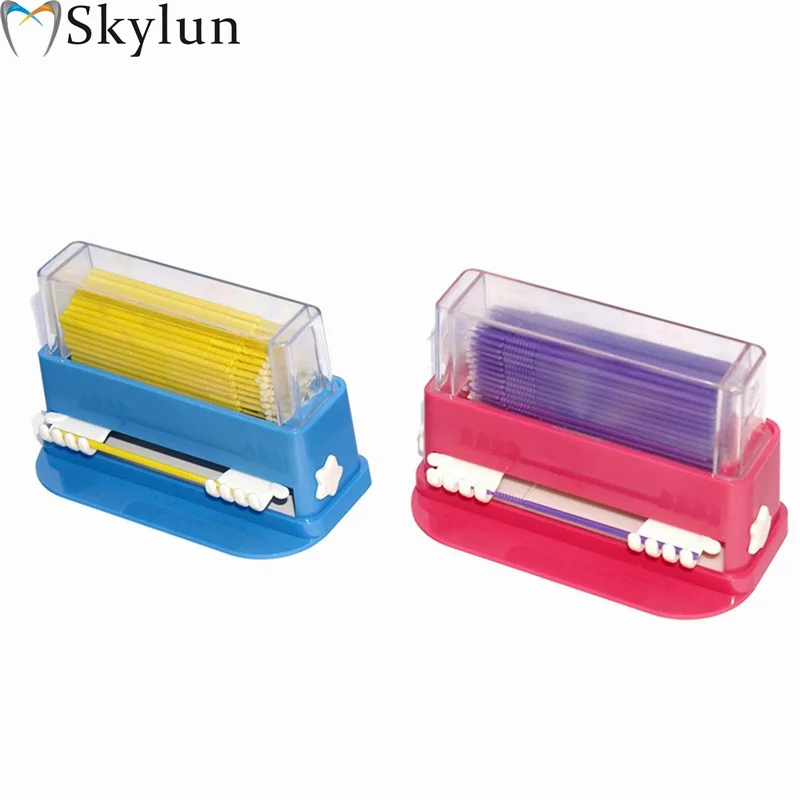 Disposable Dental Micro Brush Holder SL416 Push Design Applicator Stick Dispenser for Precision Cleaning