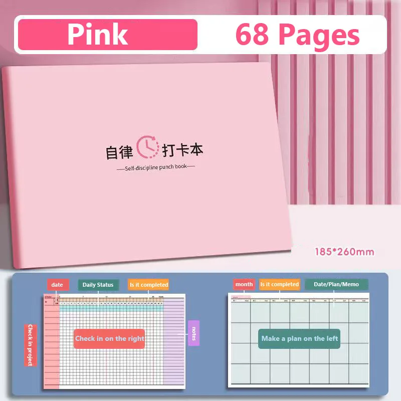 Selbstdisziplin-Check-in-Notizbuch, Notizblock, 30-Tage-Arbeitsplan, Zeitmanagement, Planer, Notizbücher, Schreibblöcke, Büro, Schulbedarf – Detail 7