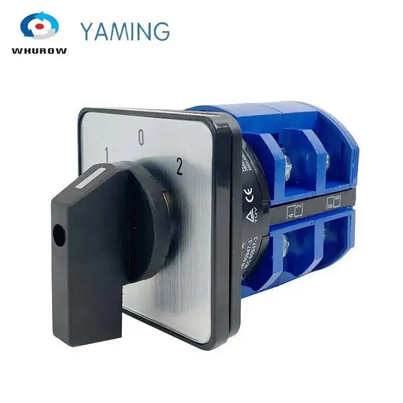 63A DIN Rail Mounted Universal Selector LW26-63/2 Two Poles Selection Control Circuit Silver Contact Rotary Cam Switch view 3