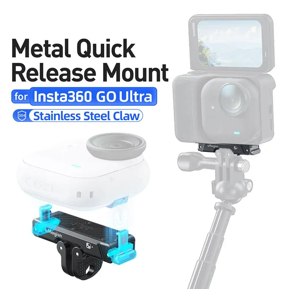 Magnetic Quick Release Base Mount For Insta360 Go Ultra Quick Release Bracket Sports Camera Expansion Adapter Accessories U0E5