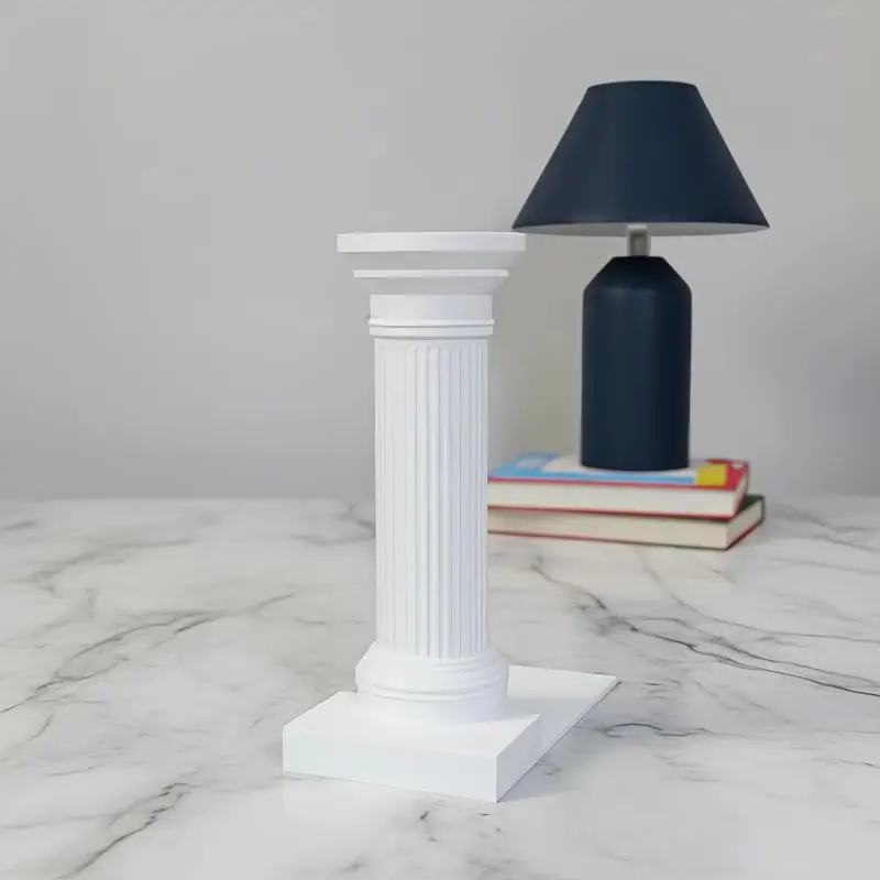 2Pcs 3D‑Printed Column‑Shaped Bookends, Minimalist Desktop Book Holder Decorative Accessory for Home Office Study Practical Gif