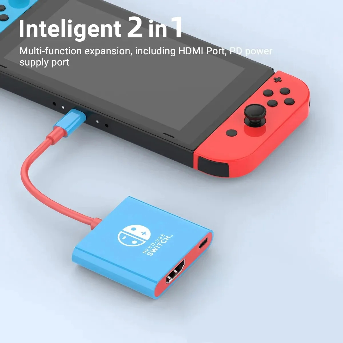 2 in 1 Hub For Switch Portable TV Dock Charging Docking Station with HDMI and USB Replacement Base Dock for Nintendo Switch OLED