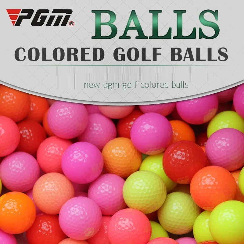 PGM 10PCS Golf Ball Two Piece Sports Ball Professional Practice Double Layer Multi-Color Balls Indoor Outdoor Training Aids