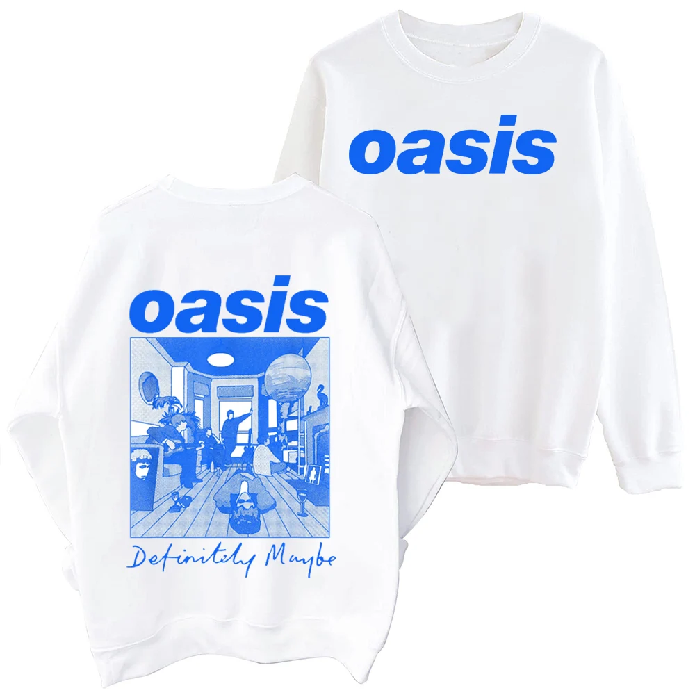 Oasis-Definitely Maybe Sweatshirt  Harajuku Round Neck Long Sleeve Oversized Popular Music Hoodie Fans Gift