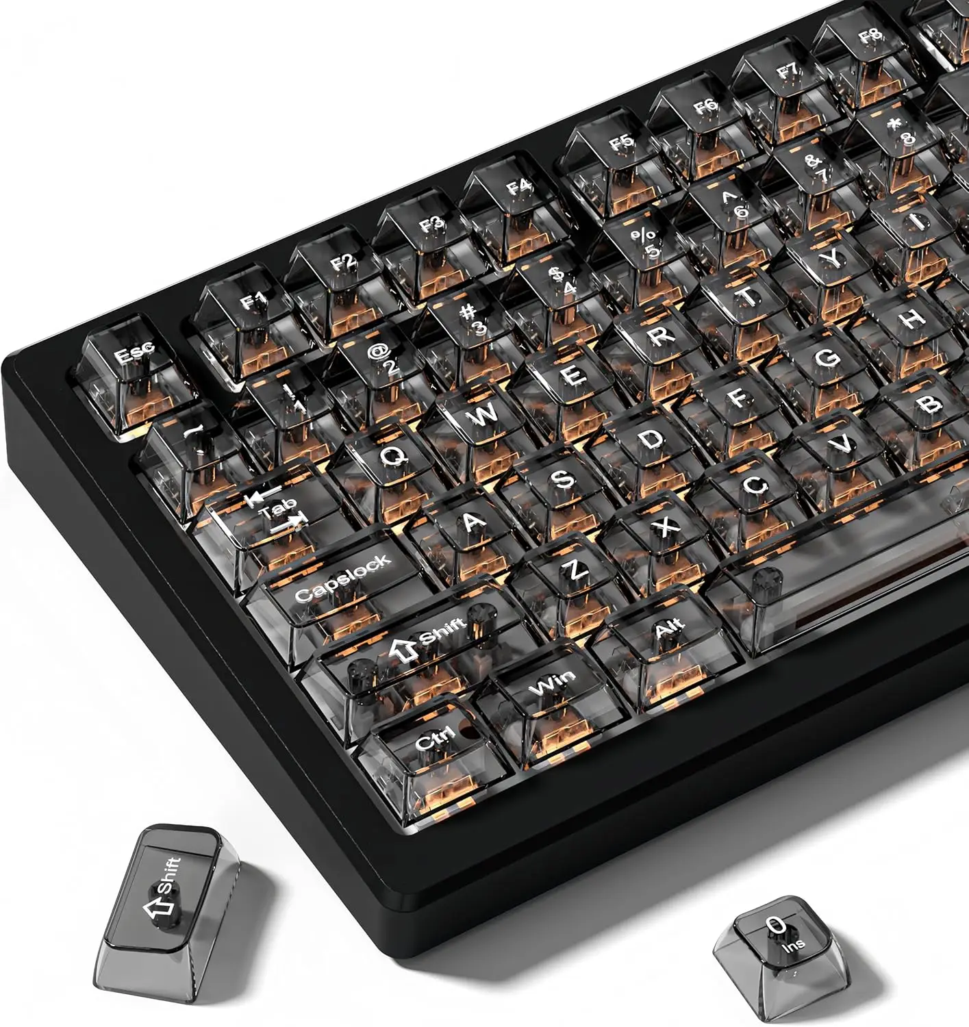 Transparent keycaps 60 75 100 Percent Crystal Jelly Key Cap Set Cherry Profile Key caps for Mx Switches Mechanical Keyboard