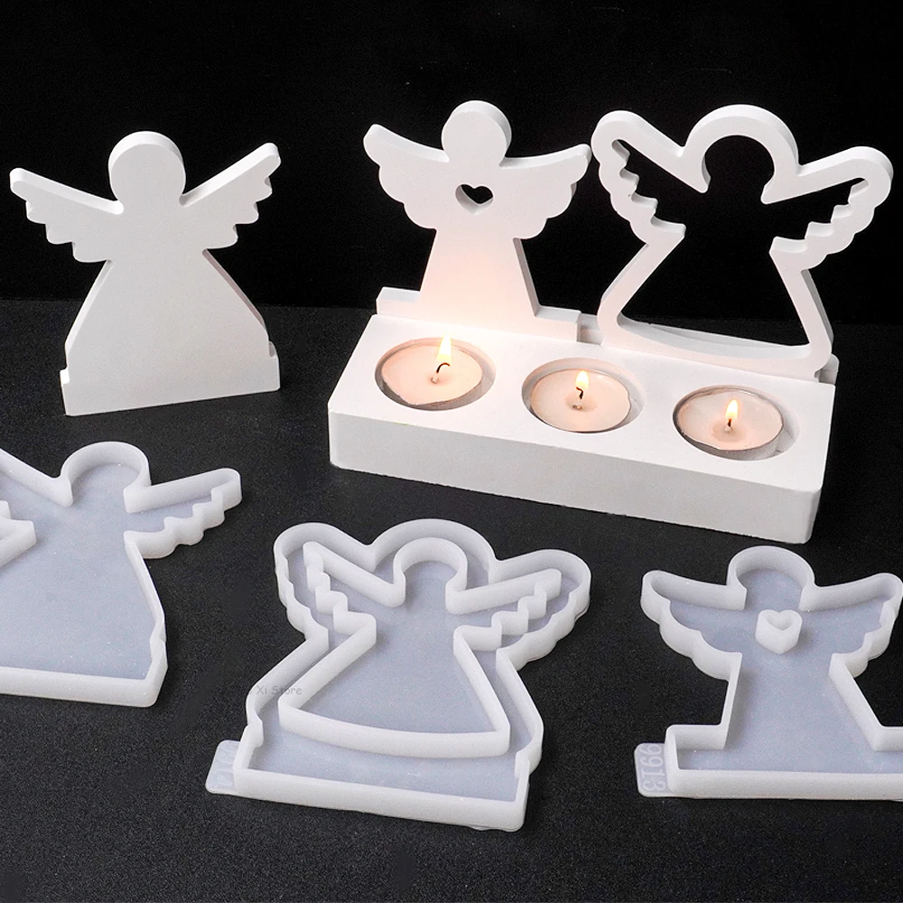 Lot De 3 Moules En Silicone Anges De Noël - Pour Plâtre, Résine, Bougies, Pendentifs - DIY Décoration - 10
