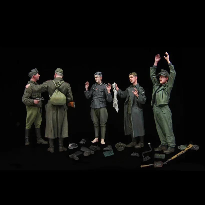 1/35 Resin Figure Unbemalter Modellbausatz, Militärthema (5 Personen) Unmontiert und unbemalt GK,