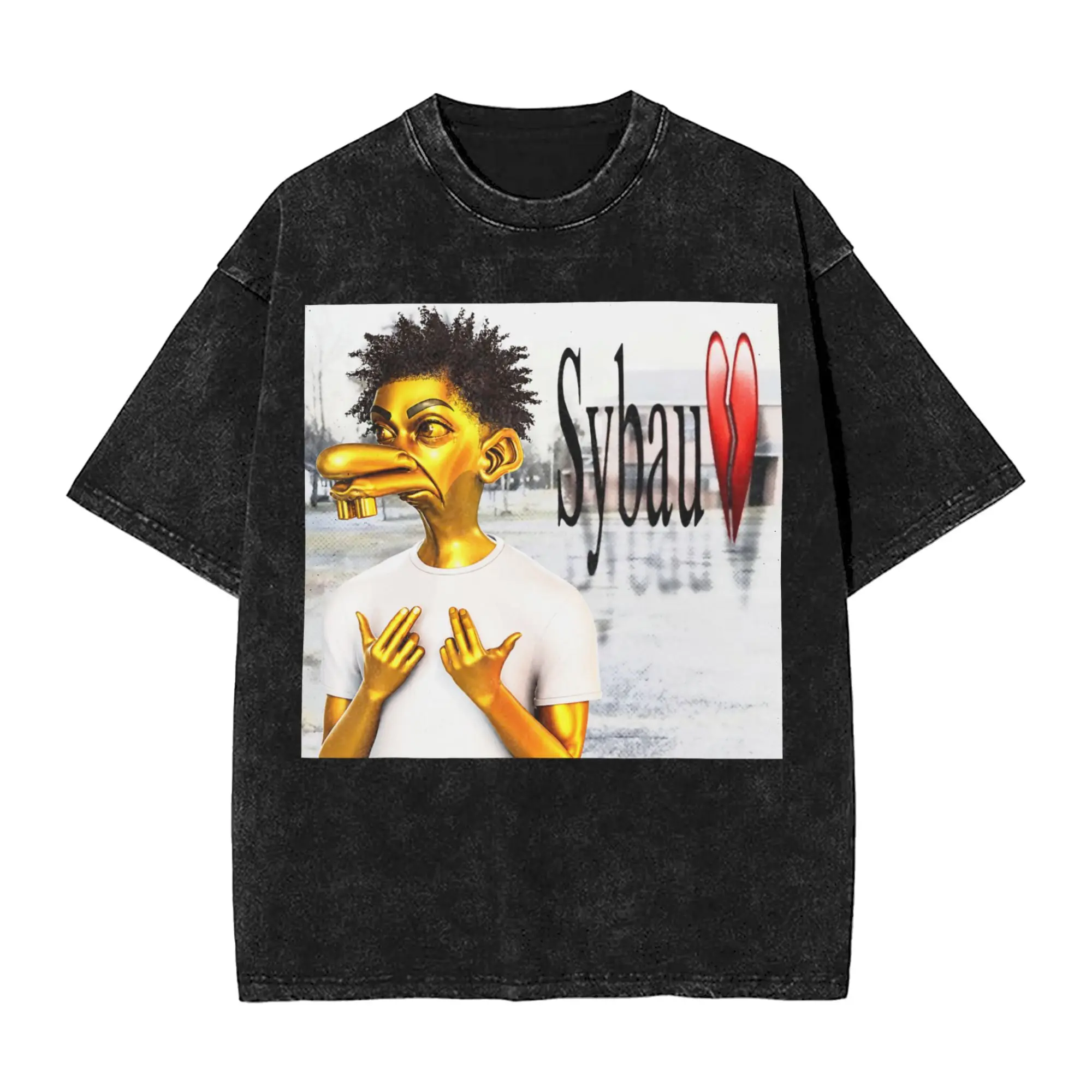 Funny Neegy SYBAU Brainrot Viral Meme Gen Z Washed T Shirts Streetwear Vintage T-Shirt  Tees Tops Men Women Harajuku Summer