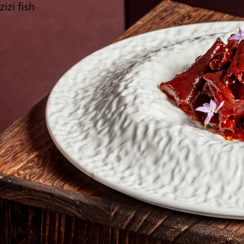 

Круглая белая керамическая обеденная тарелка, сервировочная тарелка, тарелки для стейка в стиле вестерн, блюдо для фруктов, салатница, блюдо для макарон, тарелки для суши, десертная миска