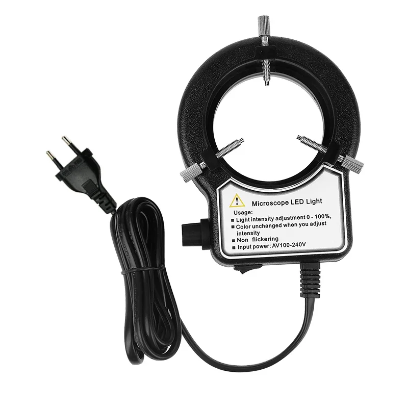 USB 56, verstellbares Mikroskop, LED-Ringlicht für Trinokular-Stereomikroskop, Digitalkamera, Lupe, Handy, Löten, EU-US – Detail 14