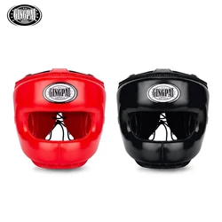 PU Boxing Headgear Head Protection Adult Fitness equipment Cross Beam Closed Full Sports Sanda Helmets Taekwondo Accessories