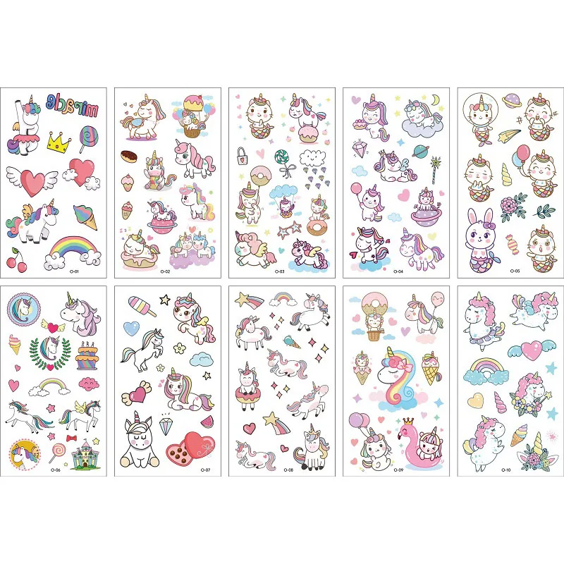 10PCS New Children\'s Temporary Tattoos Body Art Arm Fake Tatoo for Kids Animal Cartoon Tattoos Stickers Fake Tattoo Stickers