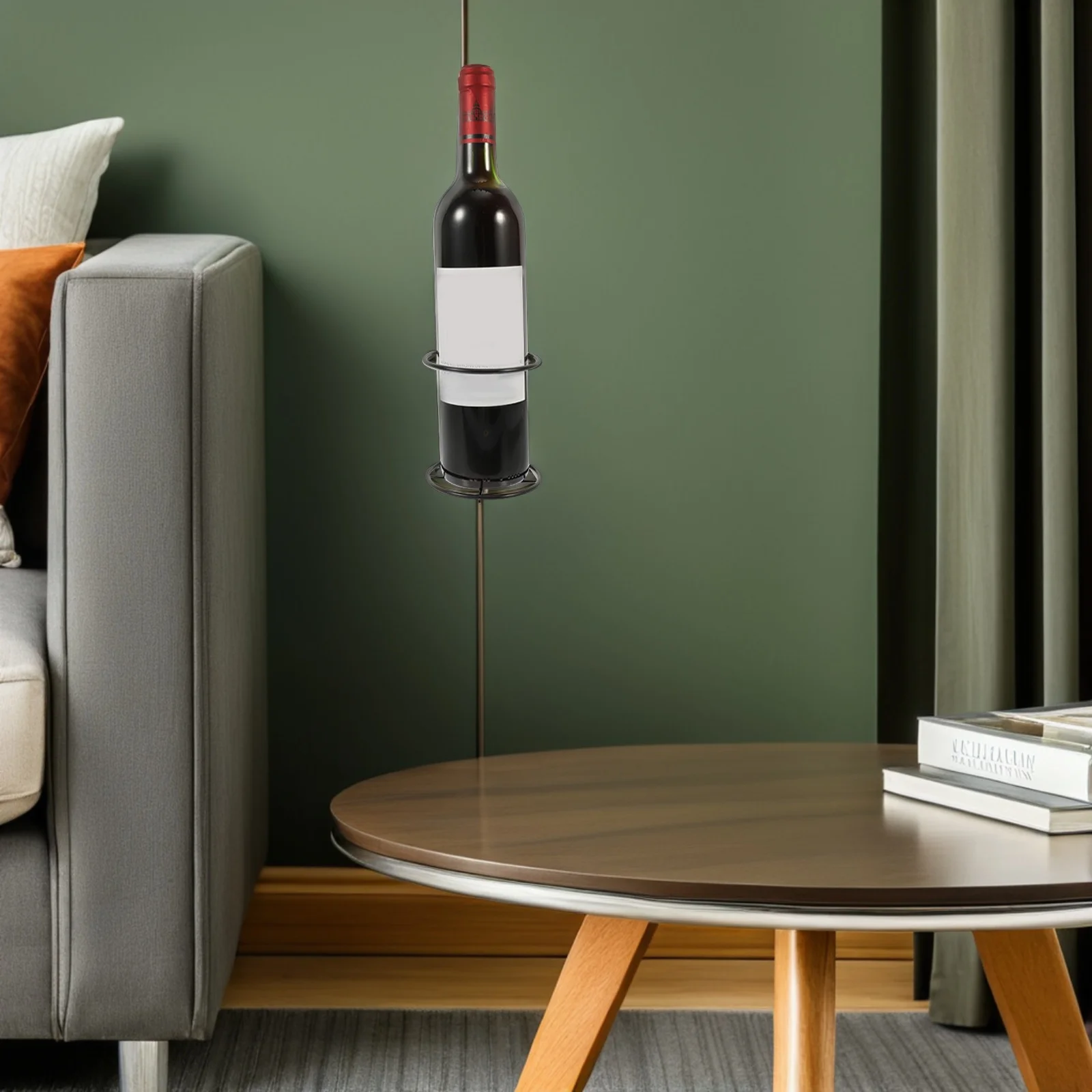 

4Pcs Wall Wine Rack Modern Style Single Bottle Holder Smooth Edge Metal Wine Rack for Home Restaurant Bar Decor Use