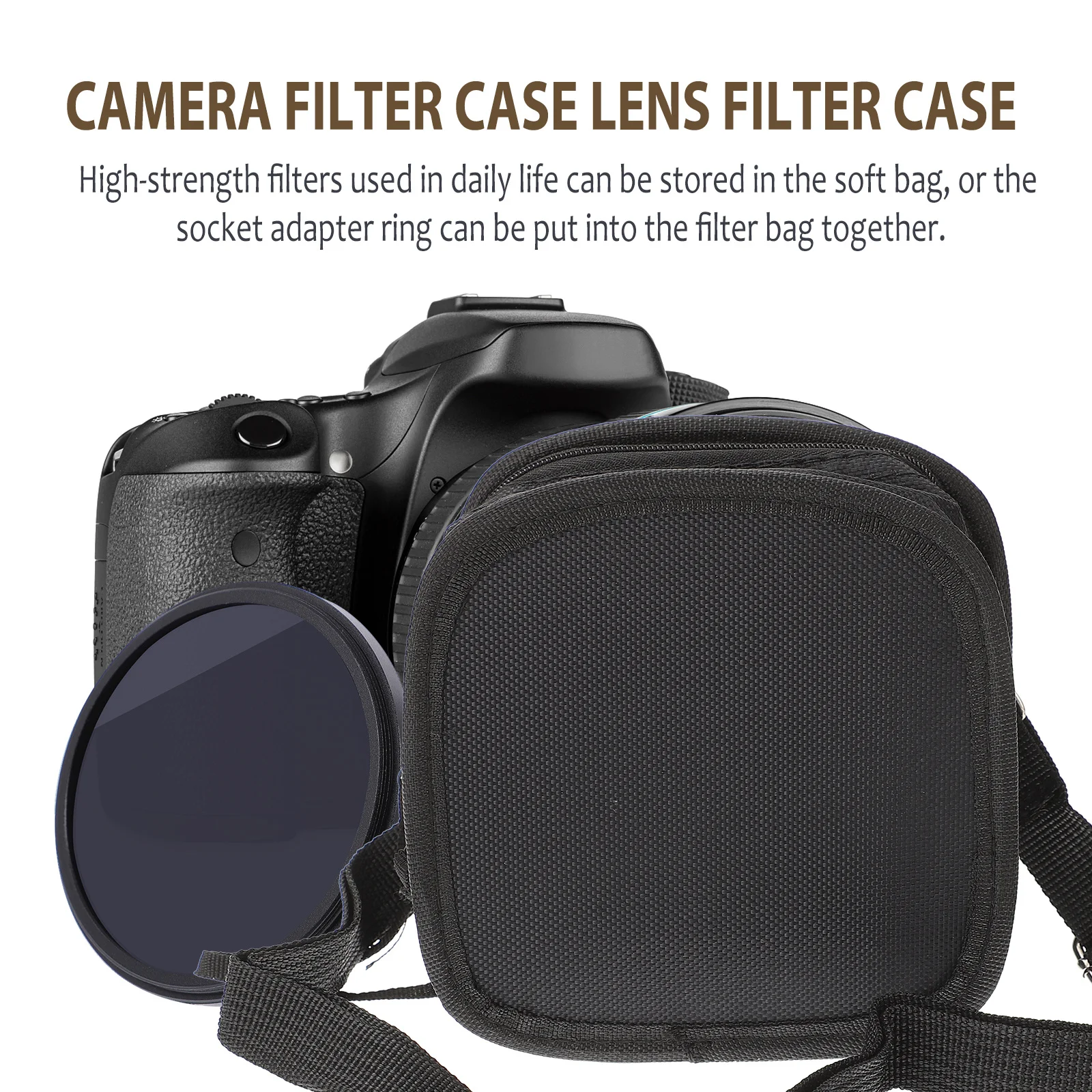 

Camera Filter Case with Memory Card Pocket Waterproof Dustproof Filter Pouch for Lens Filters Photography Accessory Holder Bag