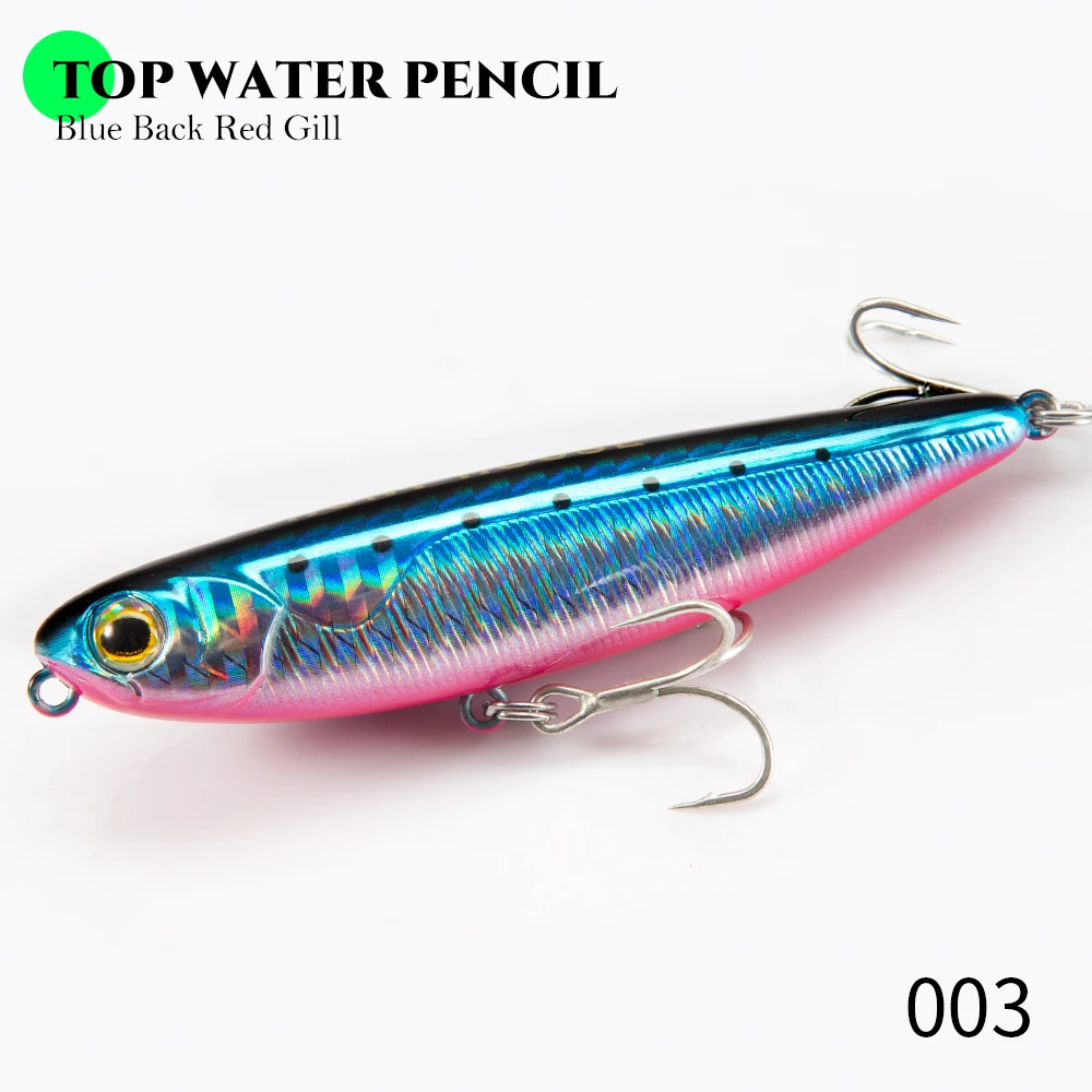 Hunthouse Schwimmender Topwater-Bleistift-Angelköder, 60 mm, 90 mm, 100 mm Oberfläche, harter Köder, WTD, Salzwasser, für Hecht, Bass, Forelle, Fischgerät