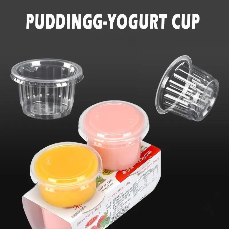50Pcs Disposable Yogurt Cup With Lid 4OZ Party Plastic Cup 120ml Dessert Mousse Cup Clear Disposable Pudding Cup Yogurt Cup
