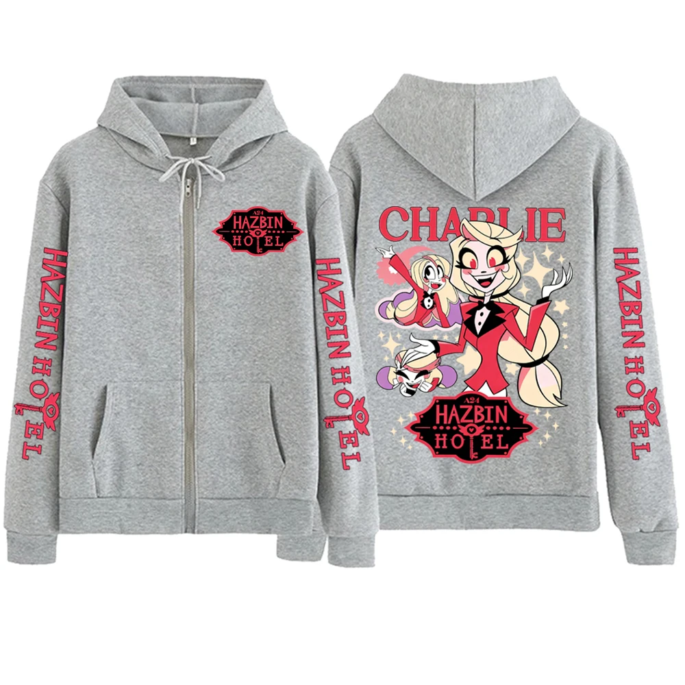 هازبين فندق تشارلي زيبر هوديي رجل امرأة المتناثرة البلوز قمم طويلة الأكمام الشارع الشهير البلوز #5