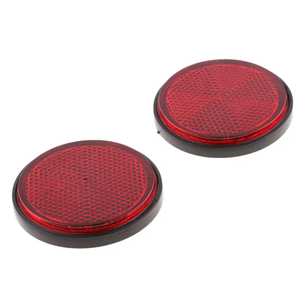 2 Pieces Round Reflectors Universal for Motorcycle Bikes ATV Dirt Bike Red Orange Blue