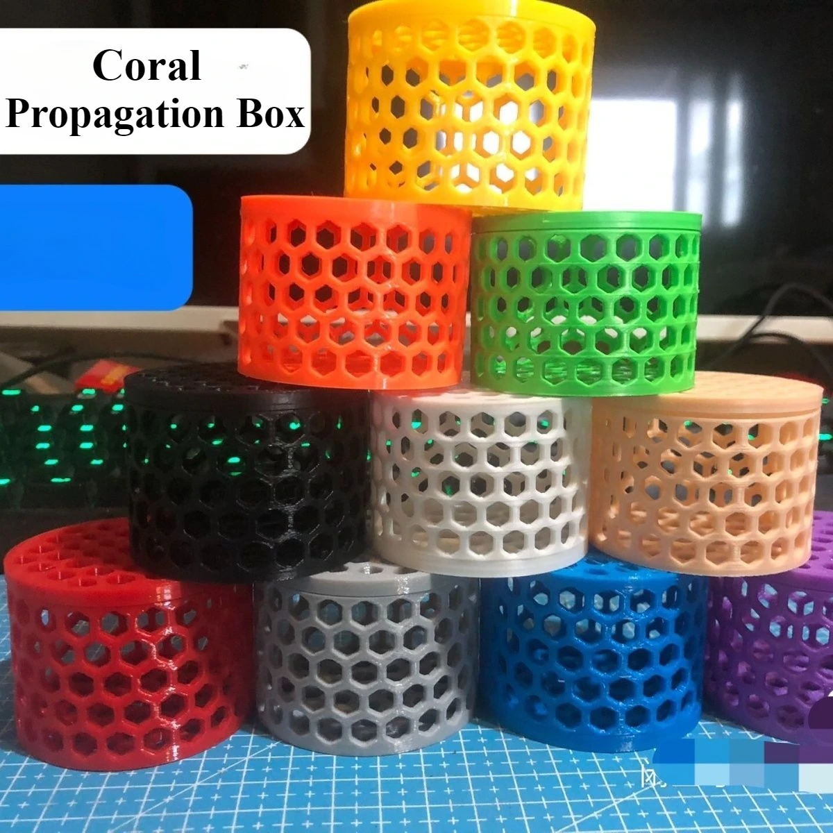 Fluorescent SPS LPS Coral Mounting Tools Protection Box Coral Reproduction Aquarium Decoration Coral Transplanting Box