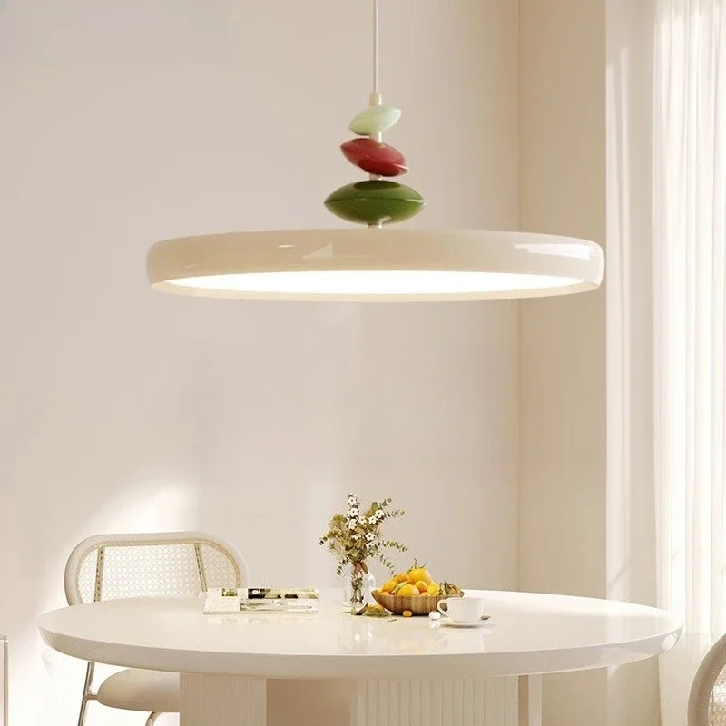 Light Modern Simple Flying Disc Dining Table Premium Feel Milk Oil Wind M Bean Light New Eye Protection Flying Disc Restaurant