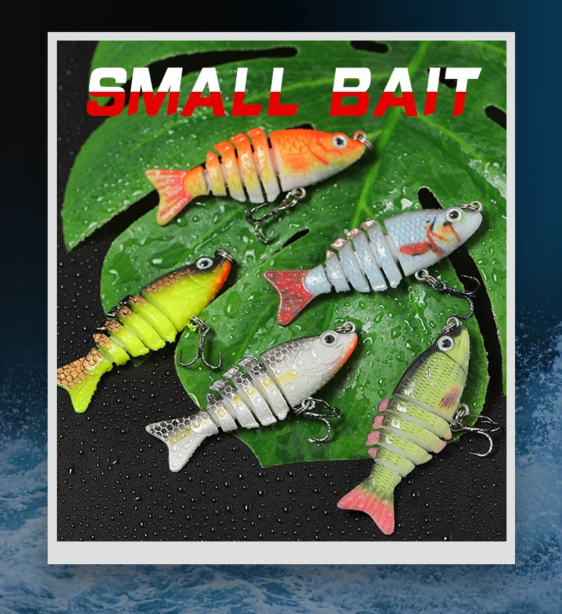 CIBO 1 Stück Mini-Multisegment-Fischköder, bionischer Hartköder, 6 cm/5 g, geeignet für das Angeln von Forellen, Barsch und Wels in Salzwasser und Süßwasser – Detail 1