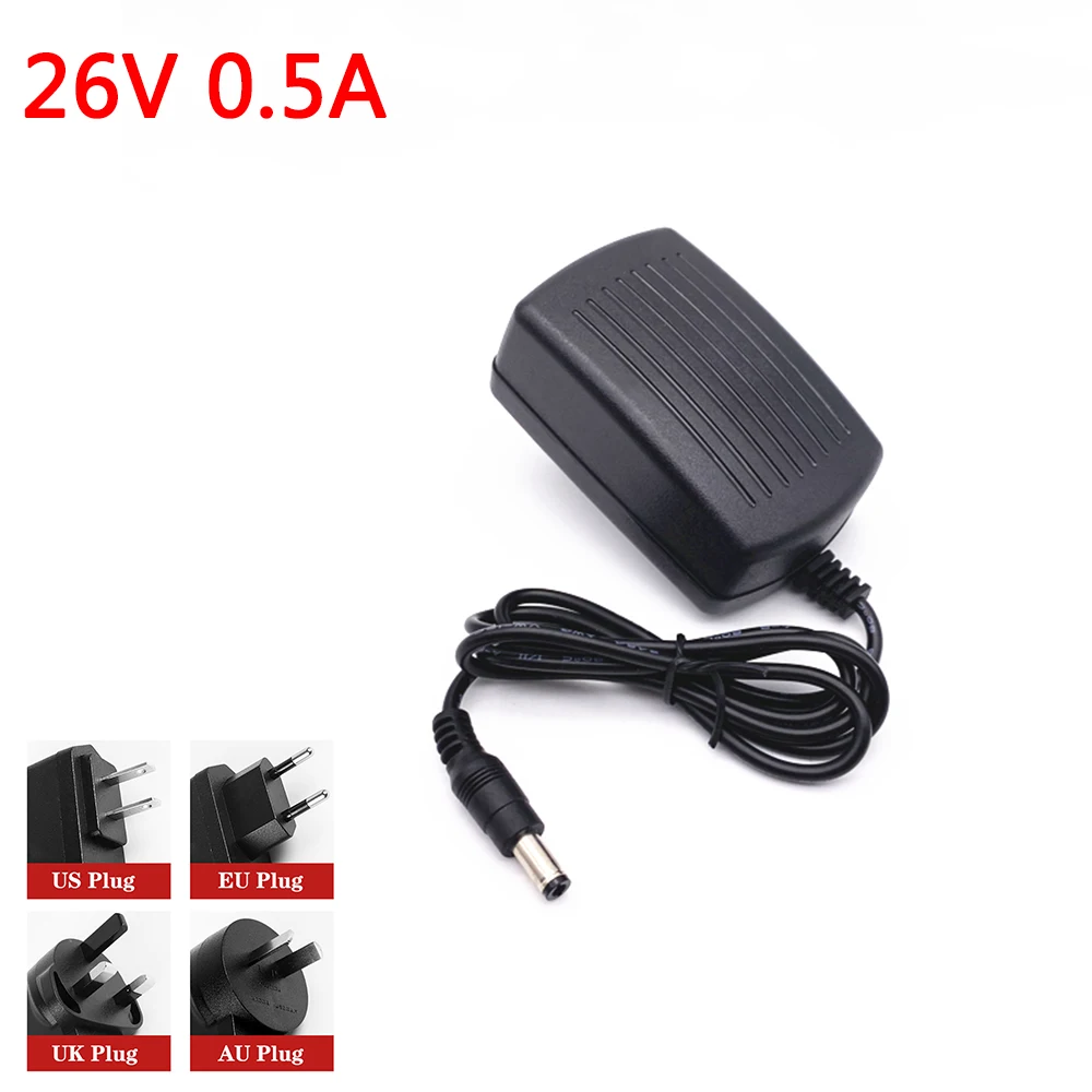 26V 0.5A 500mA Universal Power Supply Wall Adapter AC 110V 220V To DC 26 Volt Converter 5.5mm*2.1mm EU/US/UK/AU Plug Adaptor