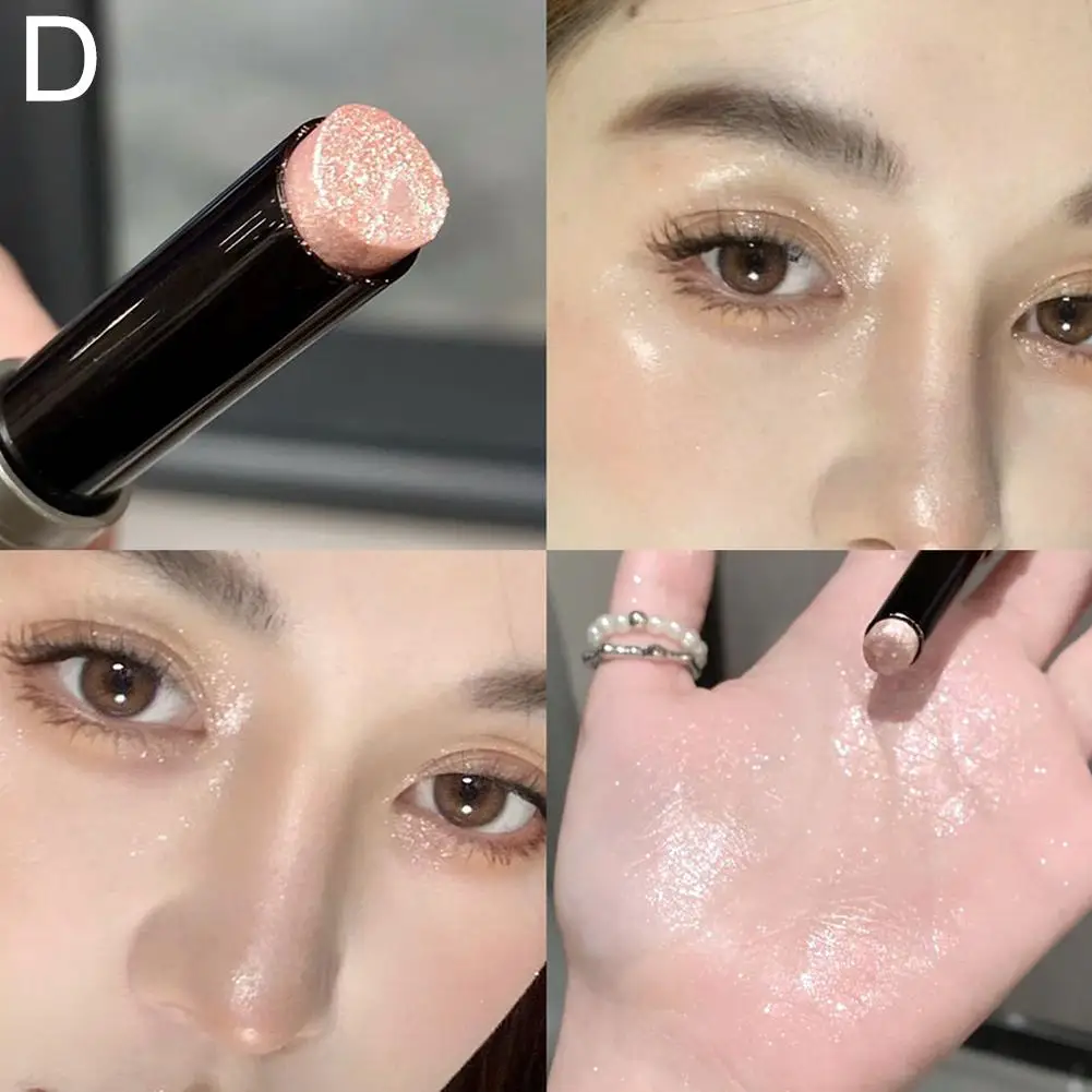 Jelly Shine Highlighter Stick Long-lasting Glitter Rouge Highlighter Brighten Korean Cheek Contouring Face Blush Makeup Nat H5w5