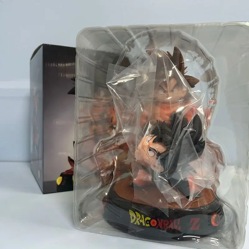 Dragon Ball Anime Goku Travel Q Version Figure avec Base, Double Tête, Carimplanté, Ornement, Debout, Renforcement, Modèle, Cadeau Personnalisé