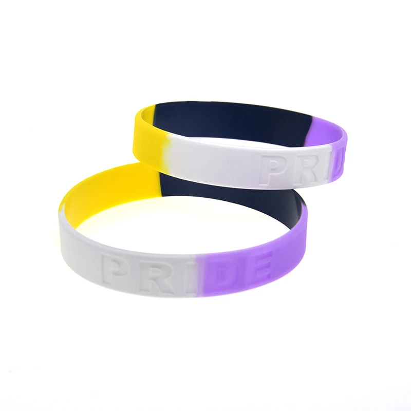 1 Stück Segmentiertes Silikon-Armband mit Farbdruck und geprägtem Logo, 5 Ausführungen – Detail 8