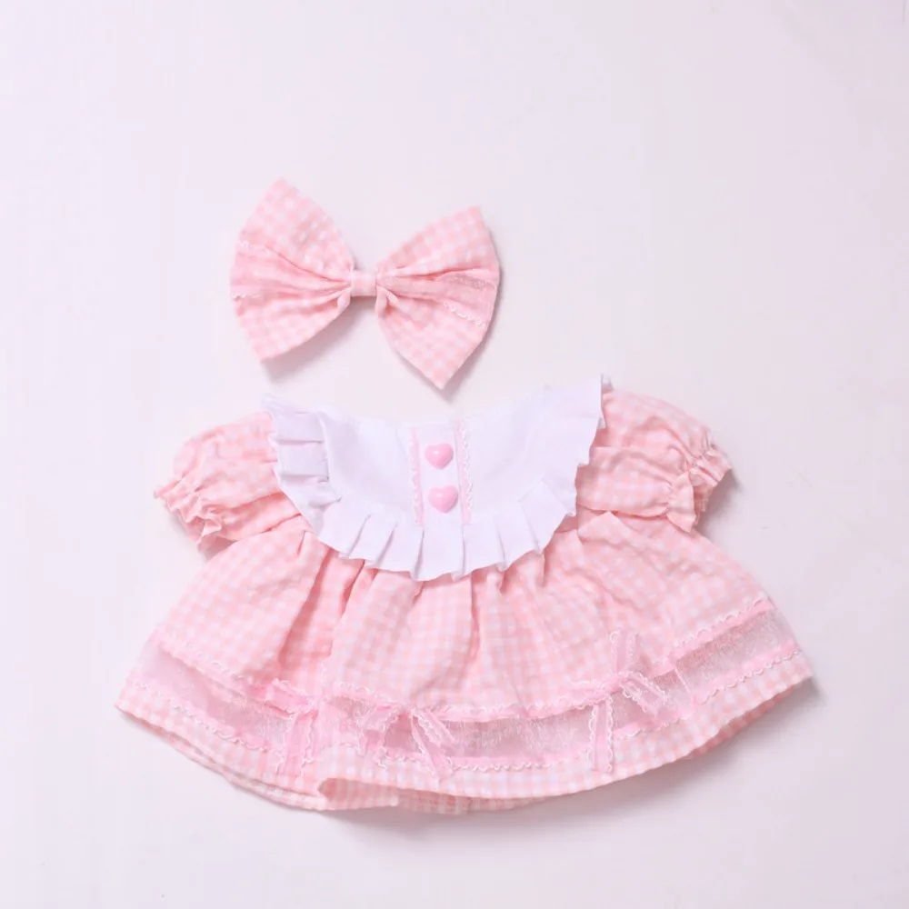 For 38cm Labubu Doll Clothes Plaid Skirt Set Dress Up Doll Accessories Changing Dress Sitting Party Playing House Game Gift Toys