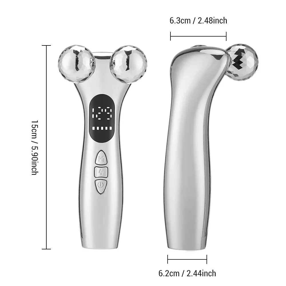 EMS Roller Face Massager 4D Beauty Bar Electric 360 Rotate Facial Roller Thin Face Body Massager Face Lifting Tool Relax Ball