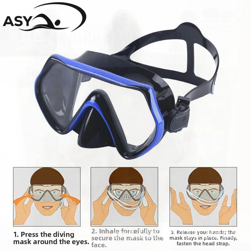 الكبار مكافحة الضباب المهنية السباحة الغوص نظارات قناع متكامل للرجال والنساء الزجاج المقسى غص للرياضات المائية