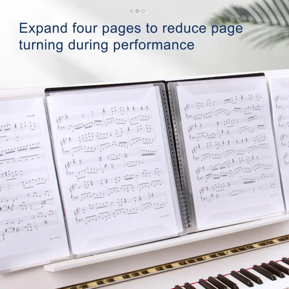 24*32cm A4 Band Folder 4-Sided Spread 40 Sheets Piano Music Score Holder Document File Organizer Folder 40 Pockets For Home