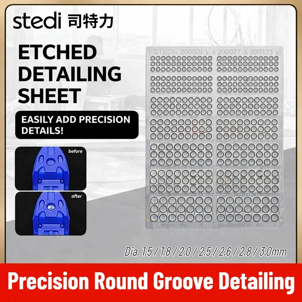 Stedi MS-157 Photo-etched Detail Parts for Gundam Model Precision Round Groove Detailing with 1.5 to 3.0mm Round Inserts