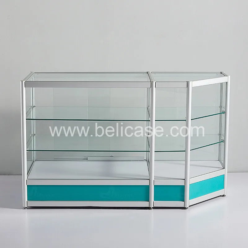 customized.Factory Price Temper Glass Display Cabinet Smoke Shop Showcase with Light
