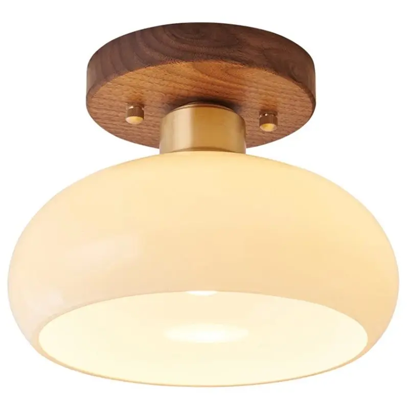 Fresh Luxury Walnut Chinese Ceiling Light Retro Style Corridor Light For Door Porch Balcony Entrance Lighting
