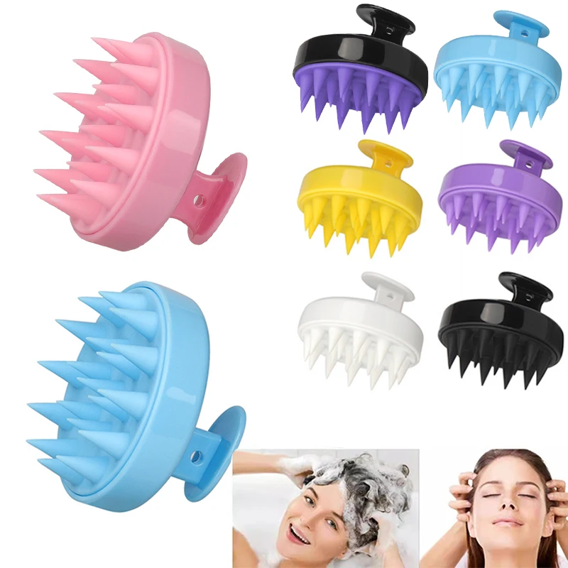 Silicone Shampoo Brush Head Scalp Massage Comb Body Massage Brush Bath Shower Brush Hair Washing Combs Salon Hairdressing Tools