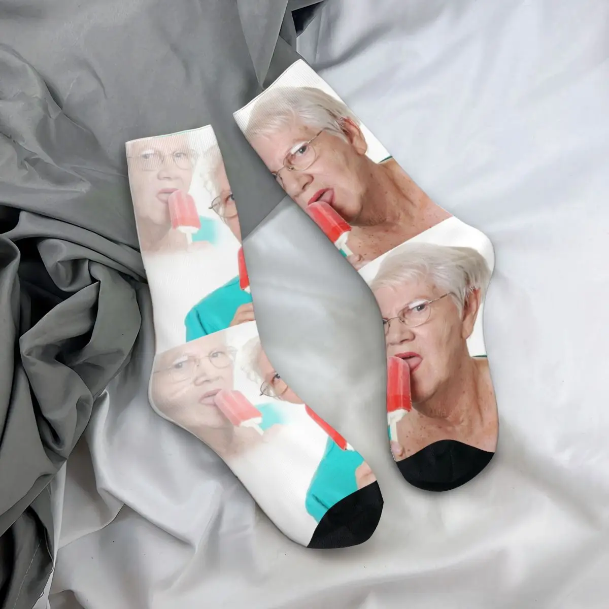 Harajuku Unisex Socks Grandma Ice Cream Lolly Accessories Warm Sport Socks All Season