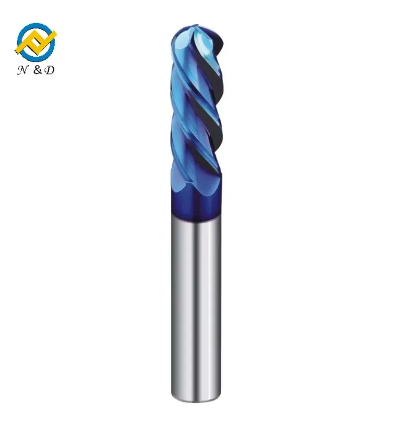 

High Quality Ball Nose Solid Carbide End Mills Factory Direct Customizable OEM Tin DLC Coated Face Mill Overall