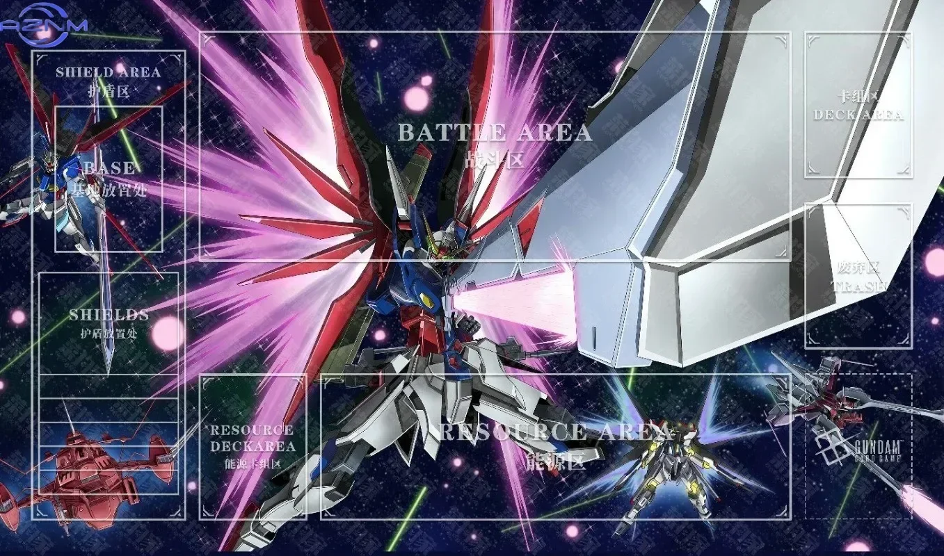 Anime Mecha Robot TCG Game Battle Area Playmat Mouse Pad Rubber Non Slip Gaming Desk Mat for Computer Laptop Office Use