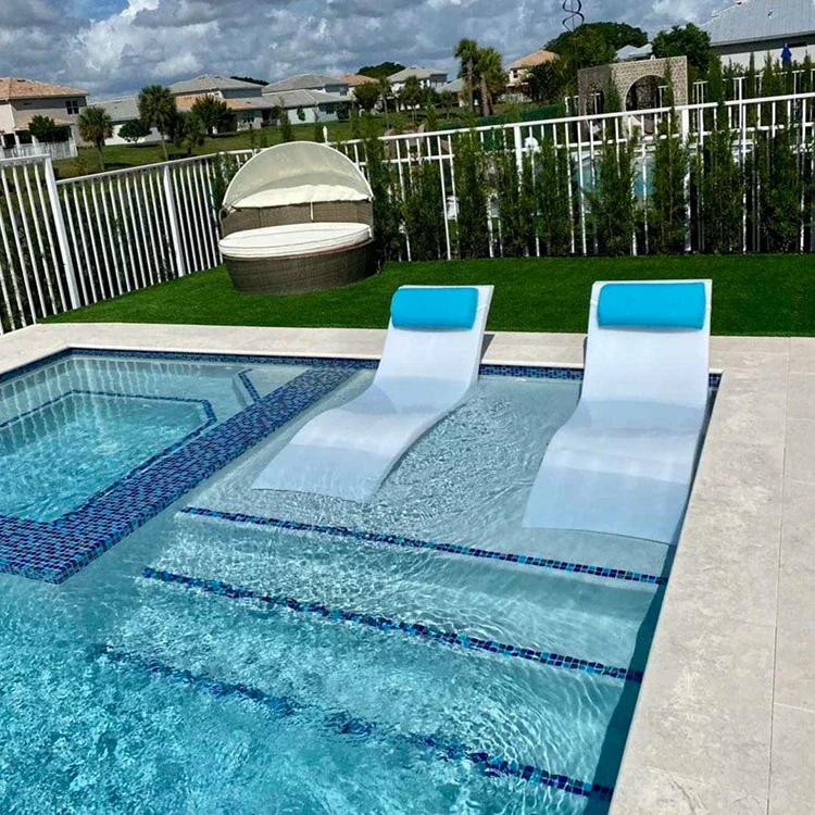 

2026 In Pool In-Water Lounge Chair Plastic Swimming Pool Outdoor Chair Beach Chair Sun Loungers for Pool